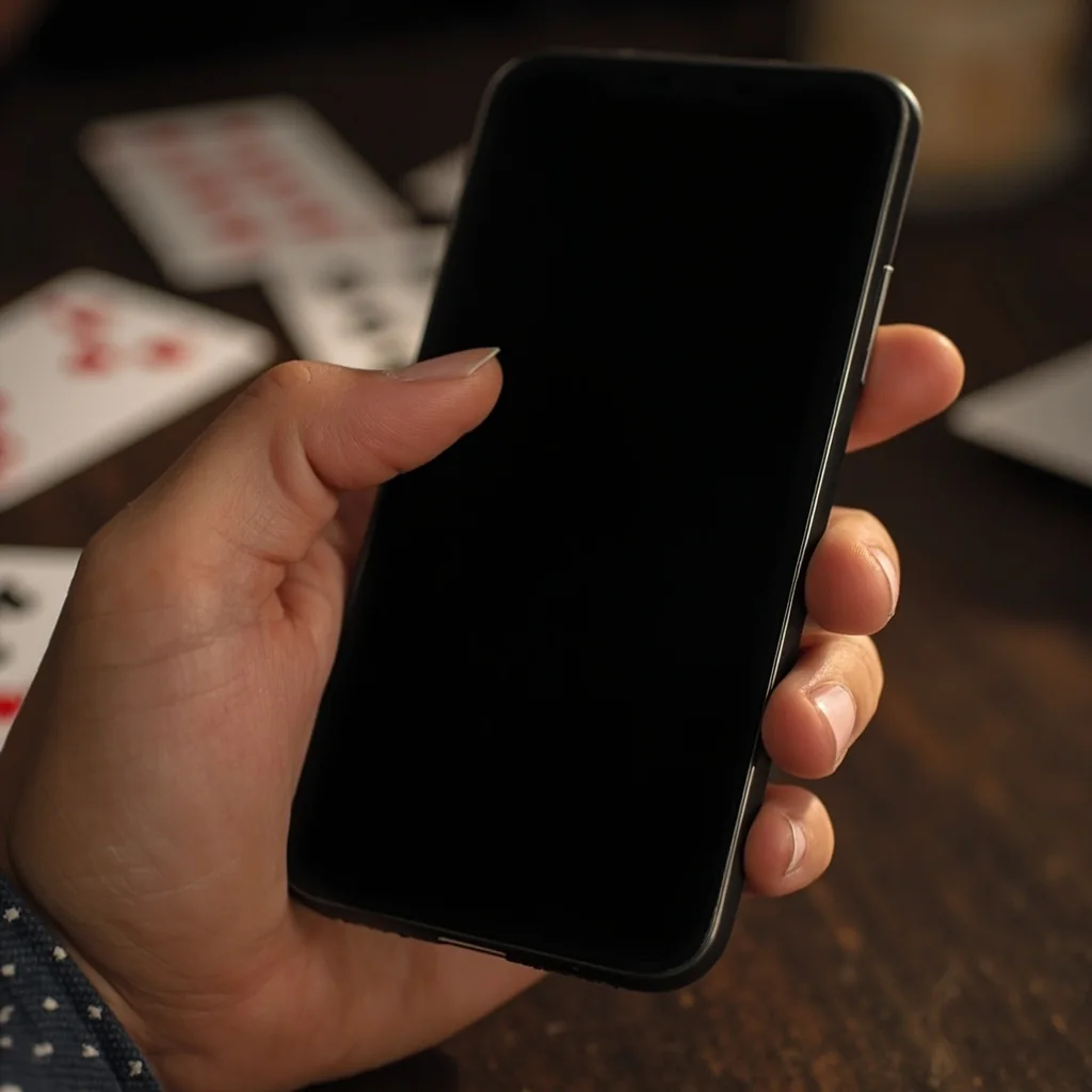 A hand reaching toward a phone on a morning desk